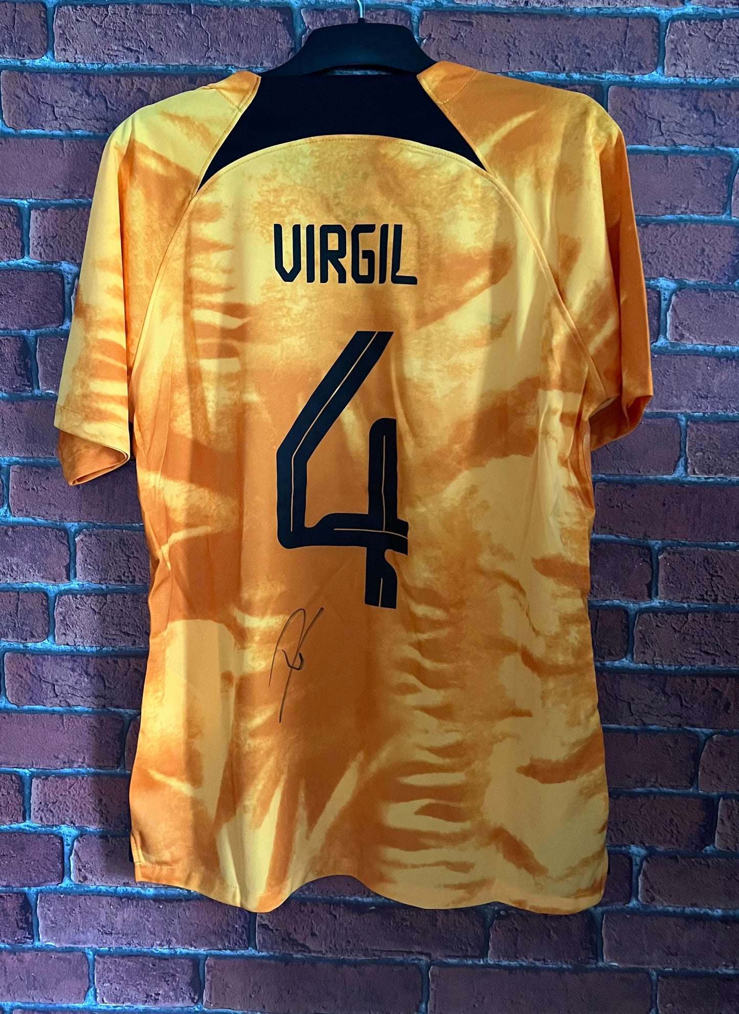 Signed Virgil Van Dijk Holland Home Shirt