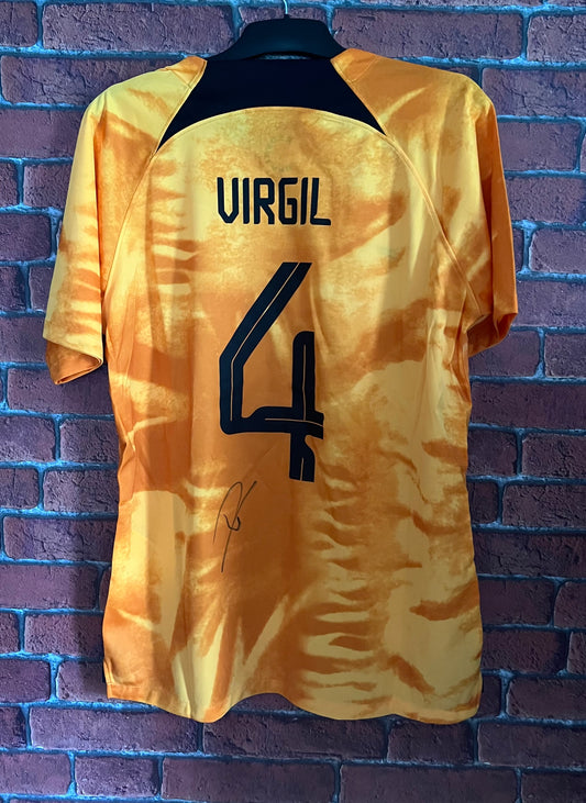 Signed Virgil Van Dijk Holland Home Shirt