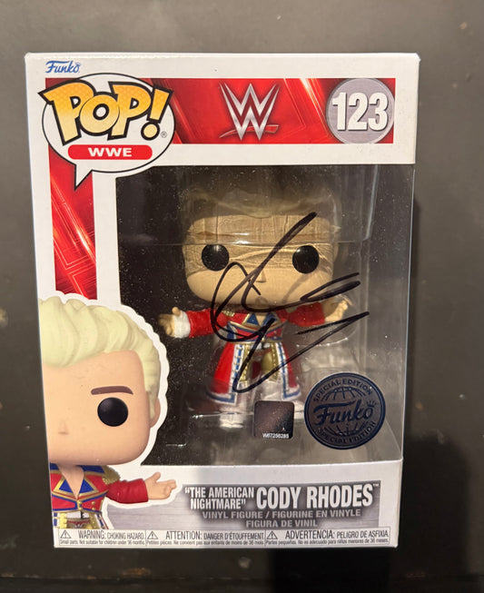 Signed WWE Cody Rhodes Funko Pop Figure