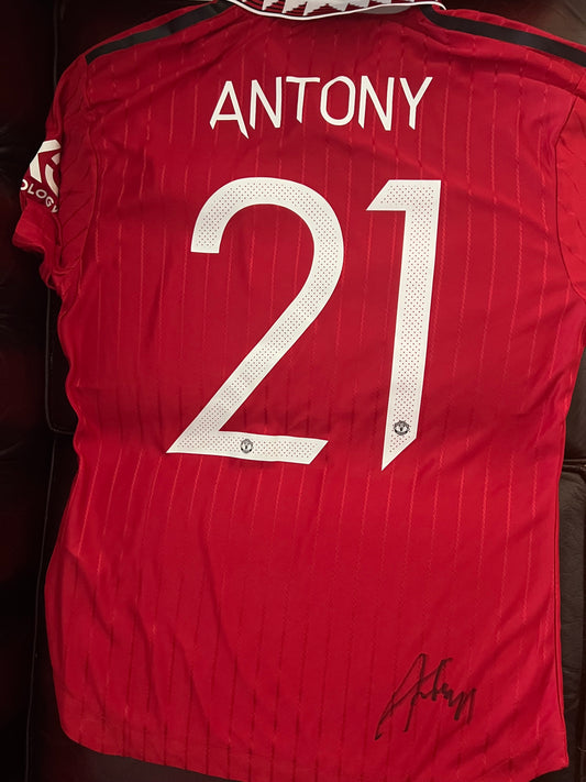 Signed Antony Manchester United Player’s Version Home Shirt