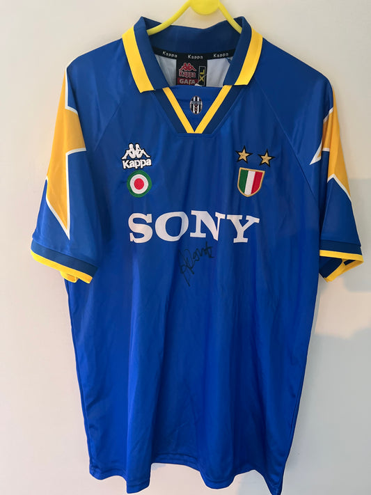 Signed Antonio Conte Juventus 1995-1997 Blue Away Shirt