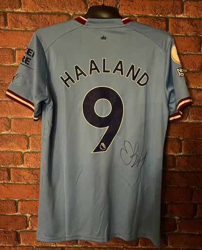 Signed Erling Haaland Manchester City Home Treble Winning Home Shirt