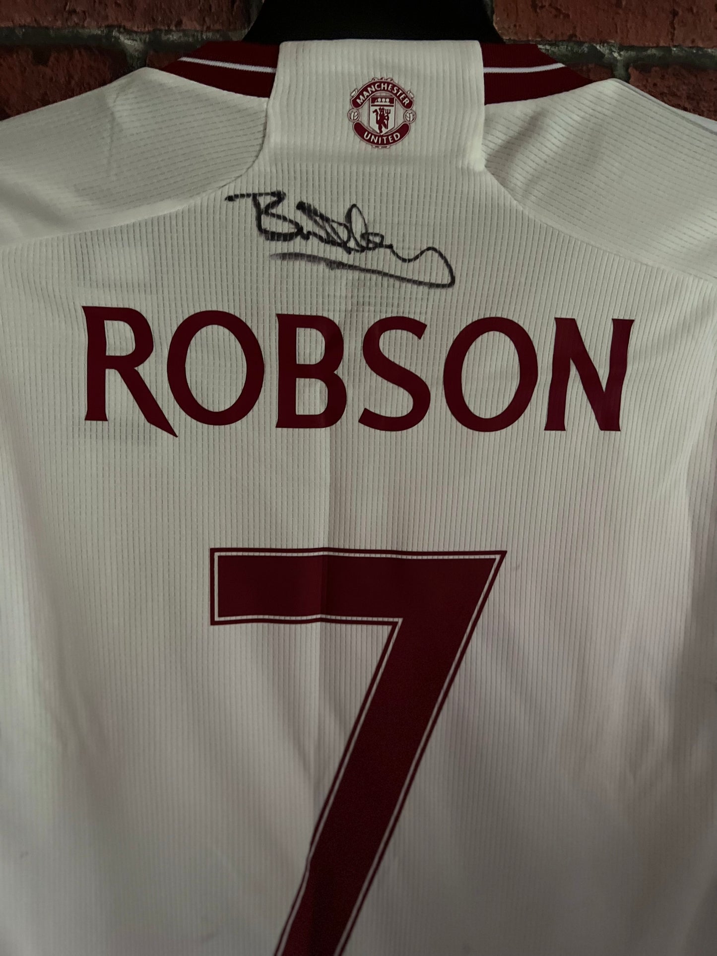 Signed Bryan Robson Manchester United 23/24 3rd Shirt