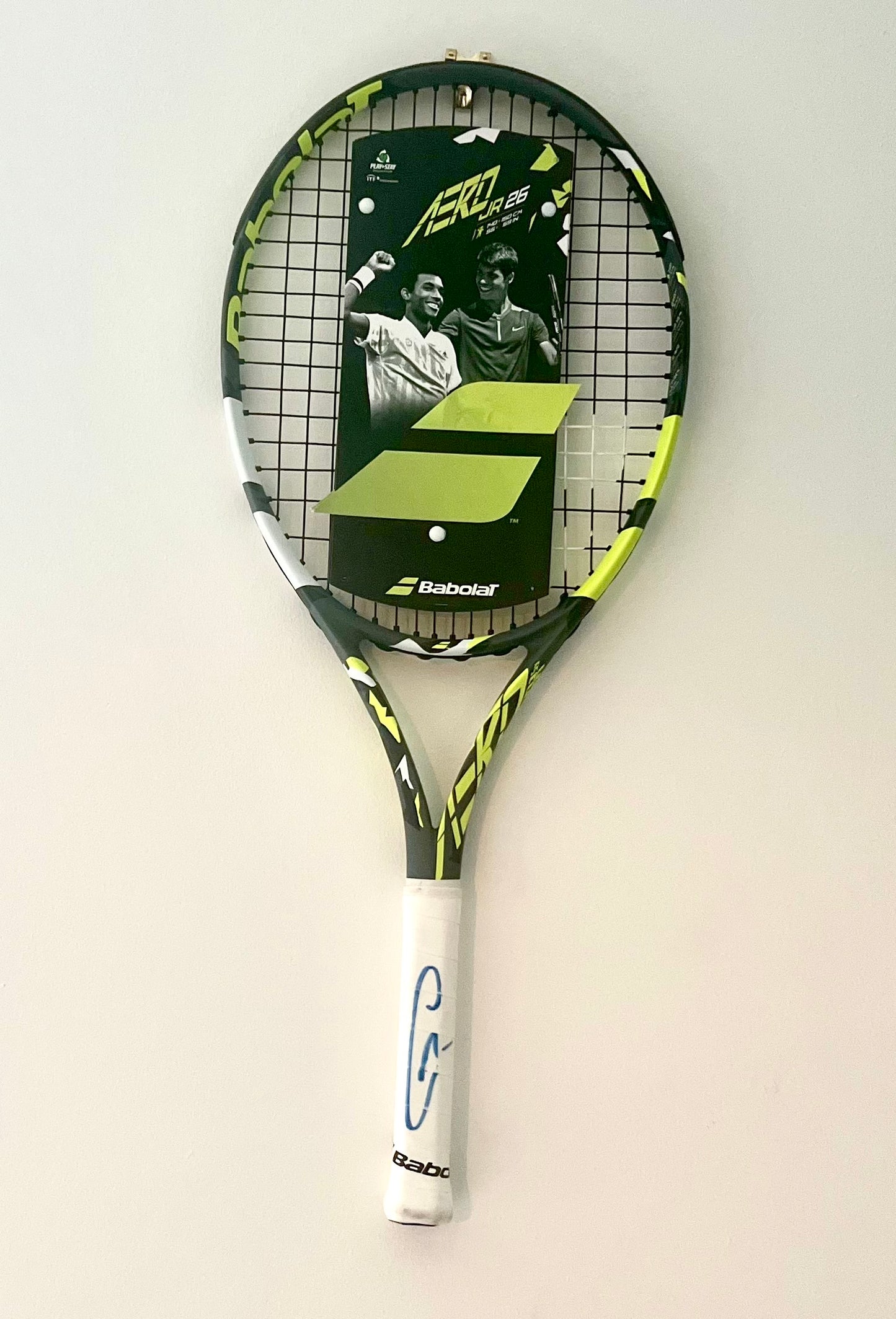 Featured Product: Signed Carlos Alcaraz Babolat Aero 26 Racket (Blue Pen)