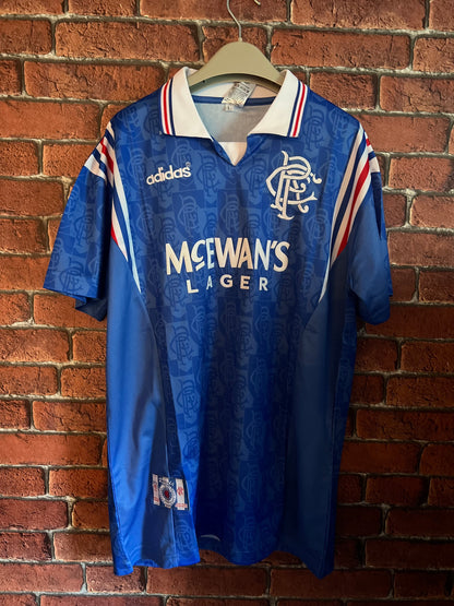 Signed Paul Gascoigne Rangers 1996/97 Home Shirt