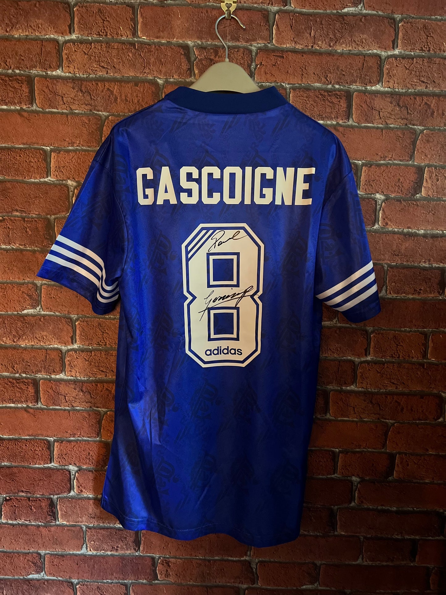 Signed Paul Gascoigne Rangers 1995/96 Home Shirt
