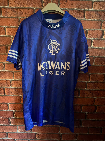 Signed Paul Gascoigne Rangers 1995/96 Home Shirt