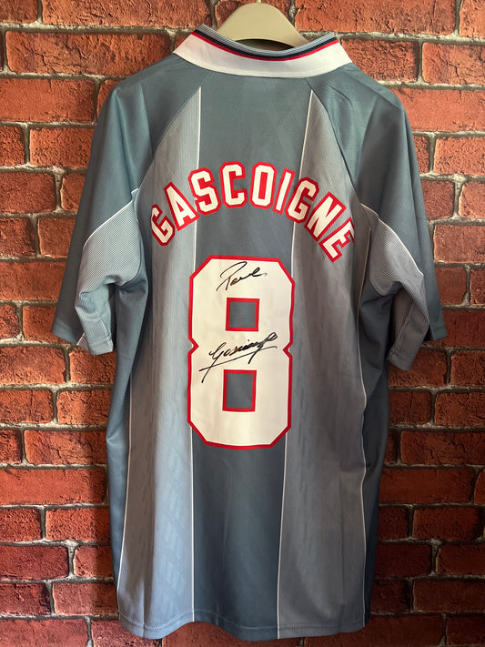 Signed Paul Gascoigne England Euro 1996 Away Shirt