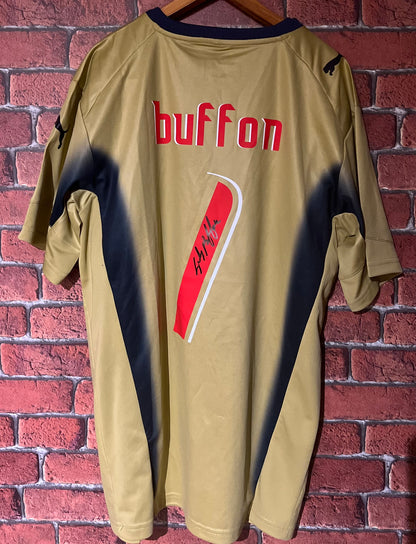 Signed Gianluigi Buffon Italy World Cup 2006 Goal Keeper Shirt