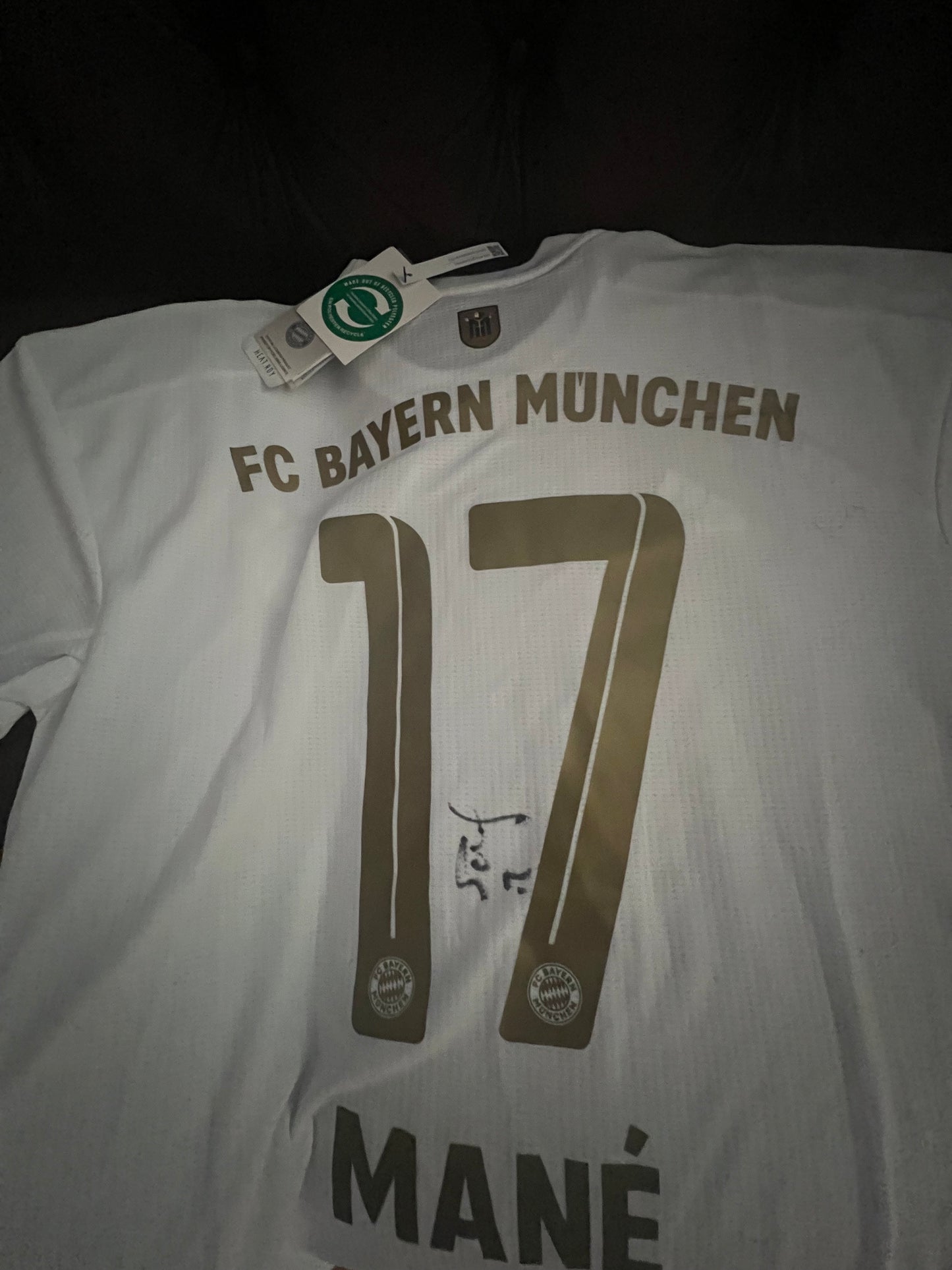 Signed Sadio Mane Bayern Munich Player’s Version Away Shirt