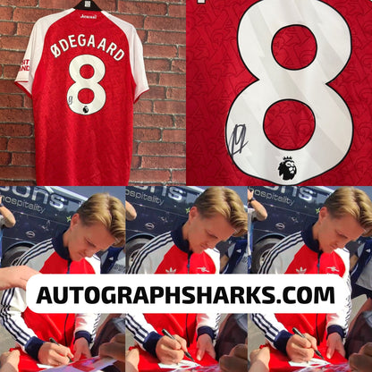 Signed Martin Odegaard Arsenal Home 25/26 Premier League Winning Shirt With COA