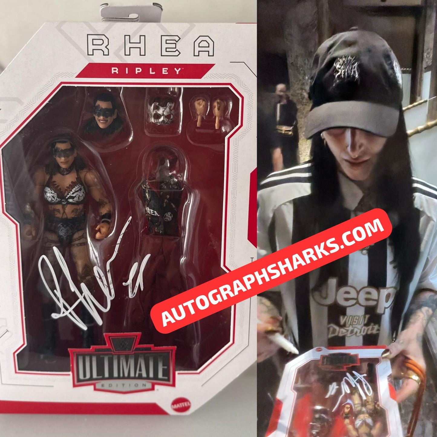 WWE Signed Mattel Ultimate Edition Rhea Ripley Figure W/Protector + COA + PROOF